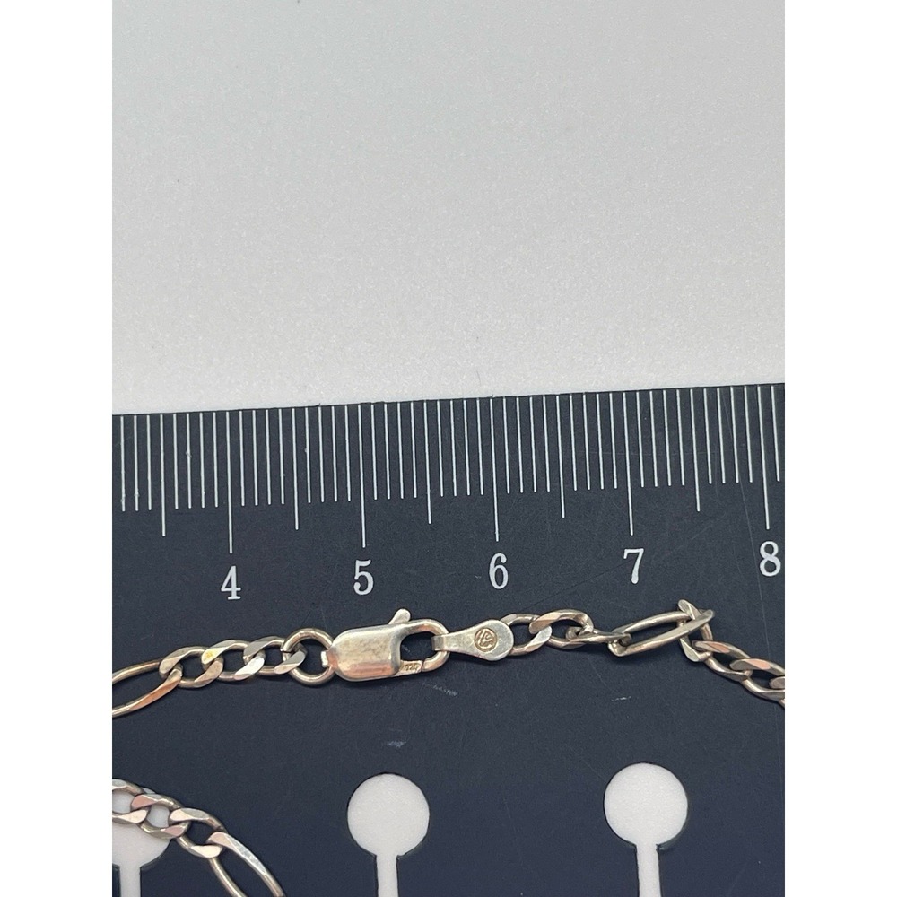 Vintage Italy 925 Sterling Silver Figaro Chain Necklace 16" 5.36g - Picture 2 of 4